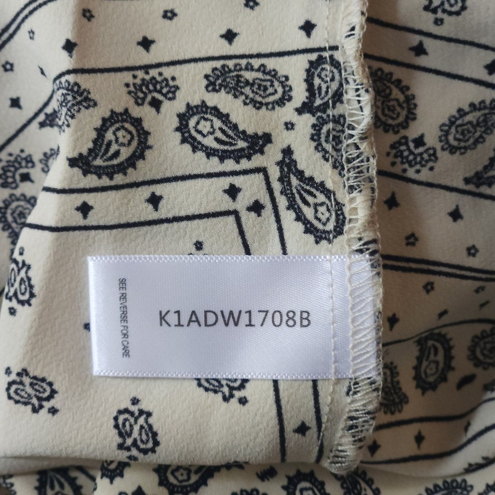 BISHOP + YOUNG Cream Navy Bandana Paisley Halter Maxi Dress Open Back XS $138 - Picture 7 of 7